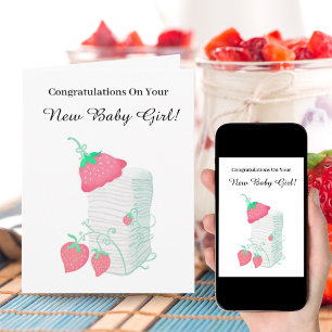 Congratulations On New Baby Girl Strawberries  Card