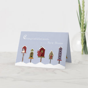 Congratulations on New Home Birdhouses & Snow Card