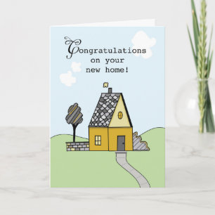 Congratulations on New Home Sweet Simple Drawing Card