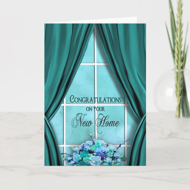Congratulations on New Home - Window/Curtains Card (Front)