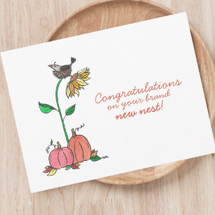 Congratulations on New Nest   Autumn Home Realtor Postcard