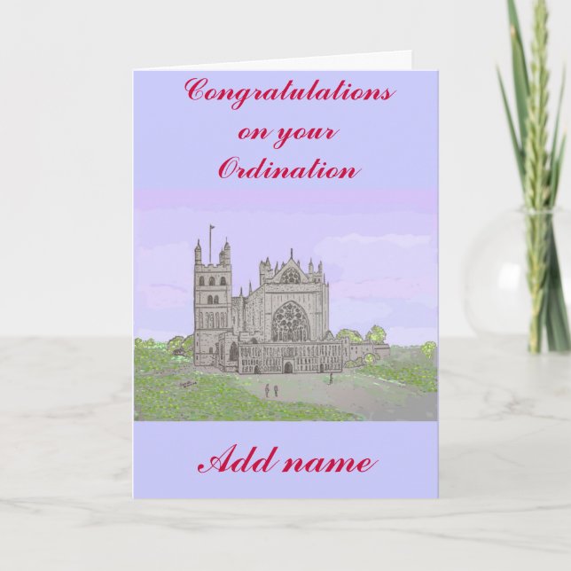 Congratulations on Ordination add name Cathedral Card (Front)