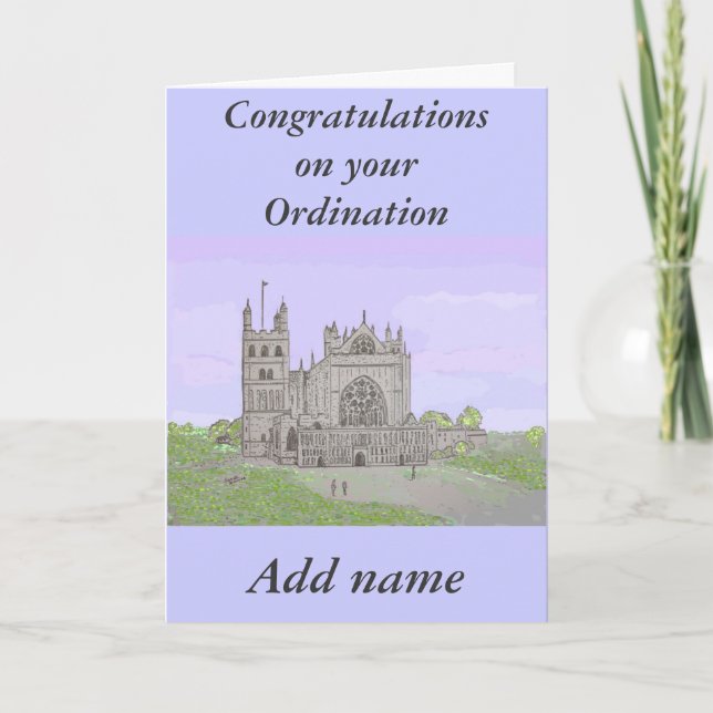 Congratulations on Ordination add name Cathedral Card (Front)