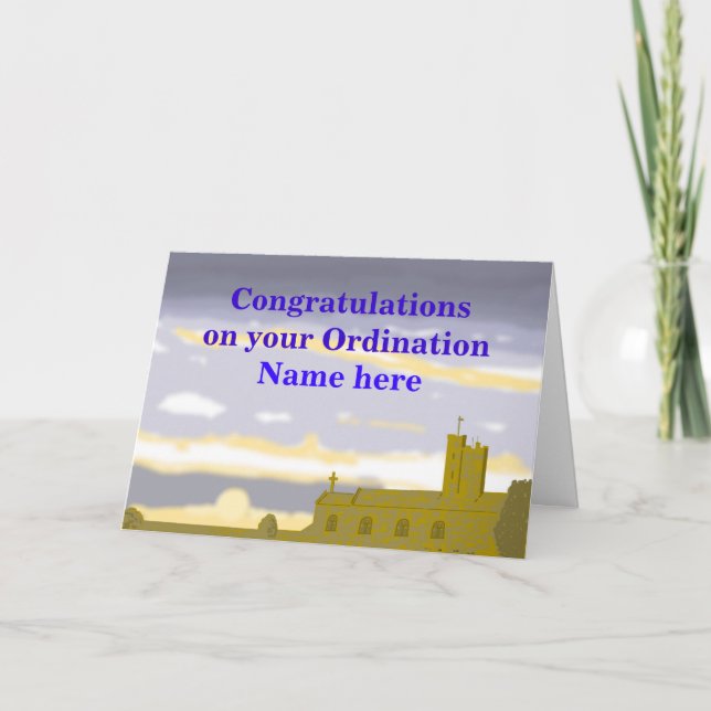 Congratulations on Ordination customise add name Card (Front)