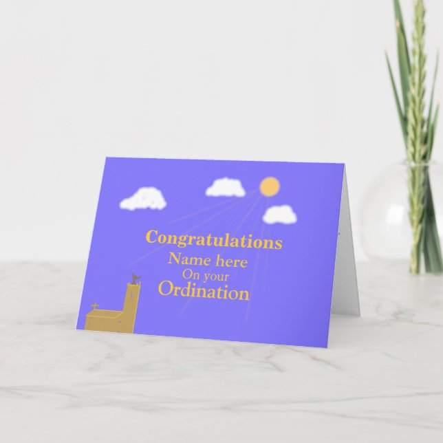 Congratulations on Ordination customise add name Card (Front)