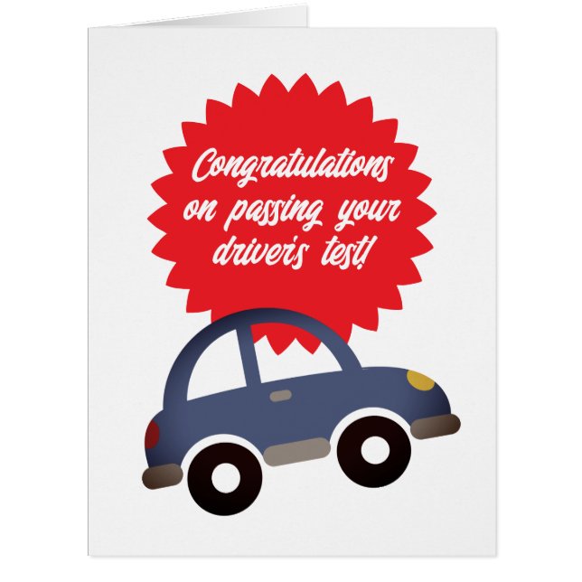 Congratulations on passing driver's test fun card (Front)