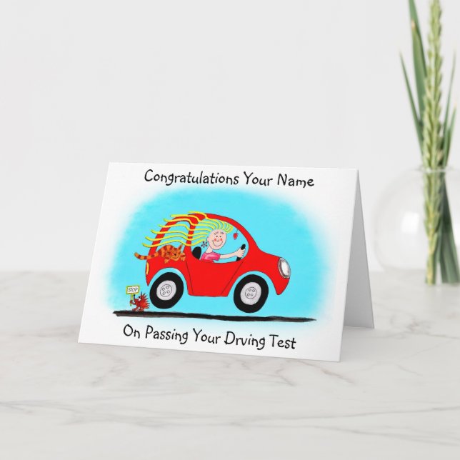 Congratulations on Passing Driving Test Card (Front)