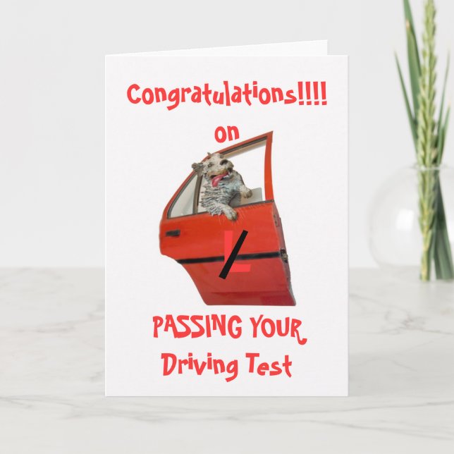 CONGRATULATIONS ON PASSING YOUR DRIVING TEST CARD (Front)