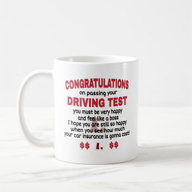  Congratulations on Passing Your Driving Test. Coffee Mug (Left)