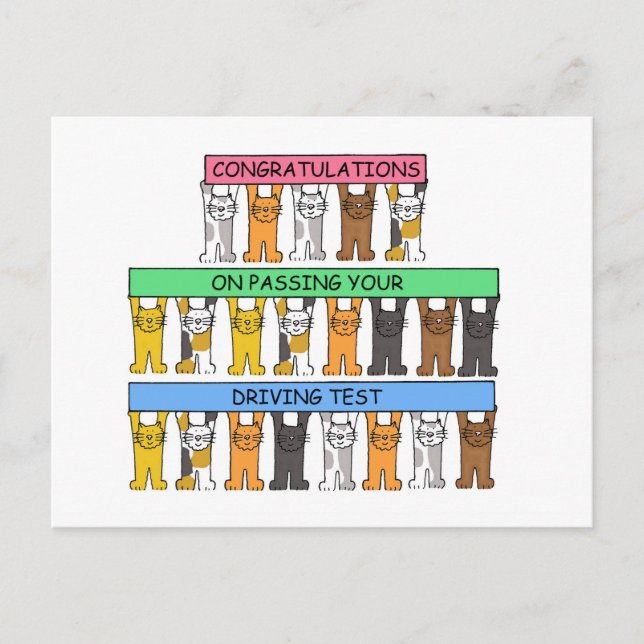 Congratulations on Passing Your Driving Test Postcard (Front)