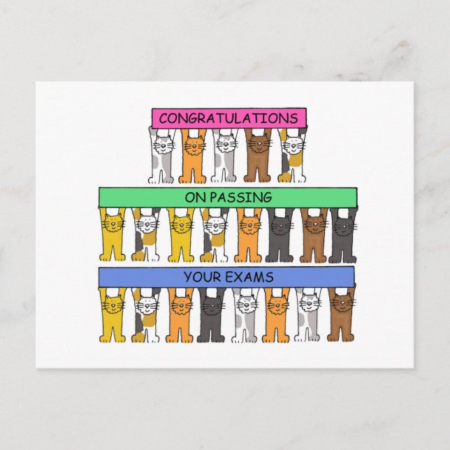 Congratulations on Passing Your Exams. Postcard (Front)
