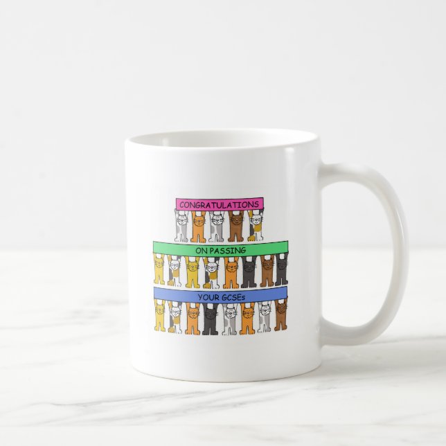 Congratulations on Passing Your GCSEs Cats Coffee Mug (Right)