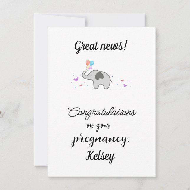 Congratulations On Pregnancy, Flat Holiday Card (Front)
