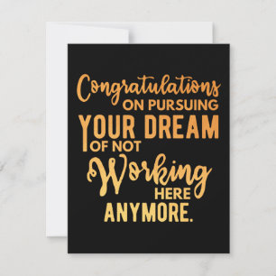 Congratulations on Pursuing Your Dream Save The Date
