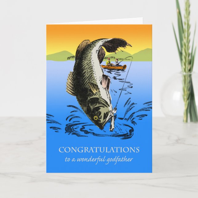 Congratulations on Retirement for Godfather, Fish Card (Front)