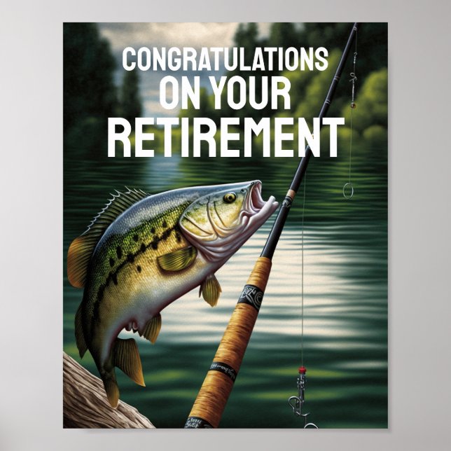 Congratulations on Retirement Party Fishing Theme Poster (Front)