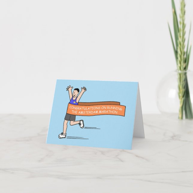 Congratulations on Running Amsterdam Marathon Card (Front)