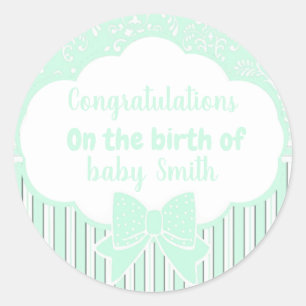 Congratulations on the birth of classic round sticker