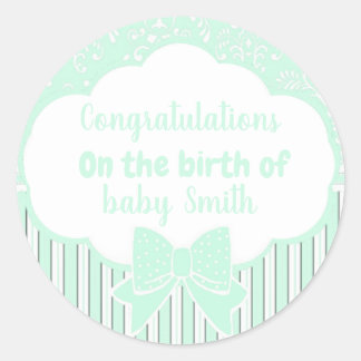 Congratulations on the birth of classic round sticker