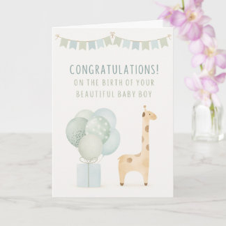 Congratulations on the birth of your baby Boy! Card