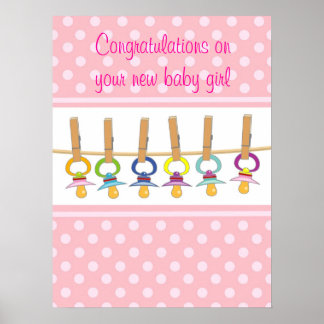 Congratulations on the birth of your new baby girl poster