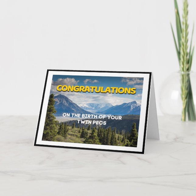 Congratulations On The Birth Of Your Twin Pecs Card (Front)