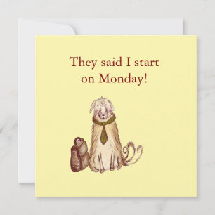 Congratulations on the New Job card, cute dog Card