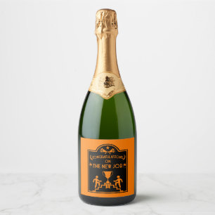 Congratulations On The New Job Sparkling Wine Label