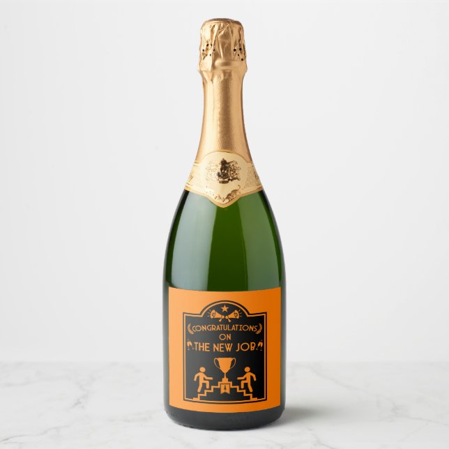 Congratulations On The New Job Sparkling Wine Label (Front)