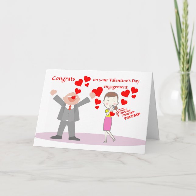 Congratulations on Valentine's Day Engagement Card (Front)