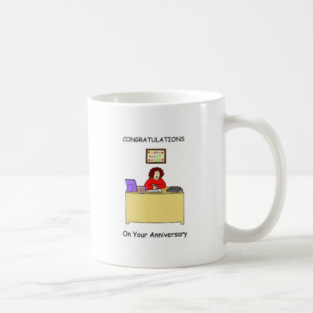 Congratulations on Work Anniversary for Female. Coffee Mug (Right)