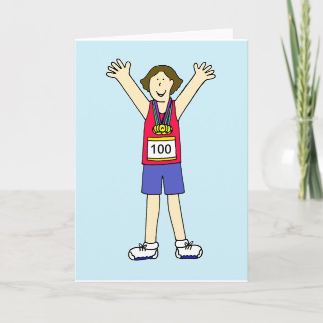Congratulations on Your 100th Marathon for Her. Card (Front)
