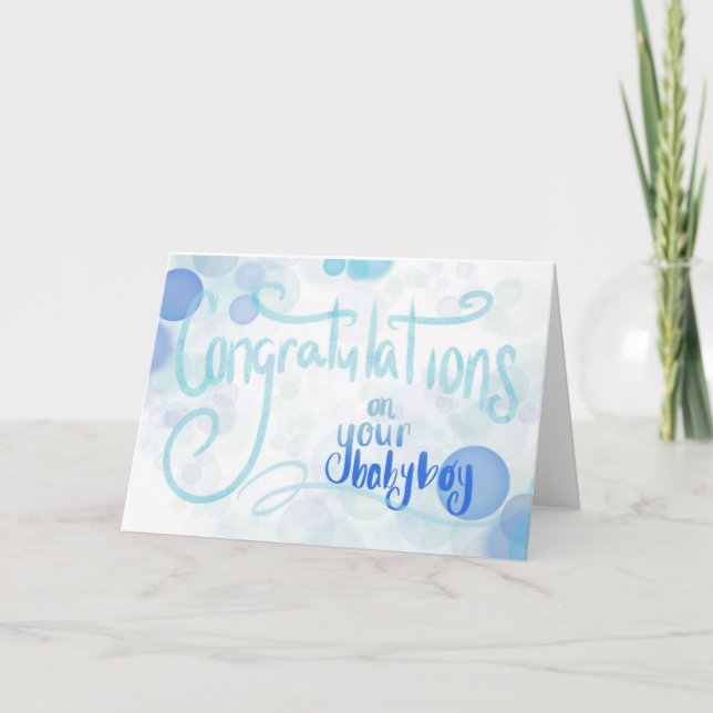 Congratulations on Your Baby Boy Holiday Card (Front)