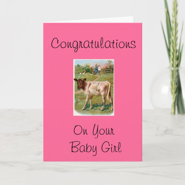 Congratulations On Your Baby Girl Card (Front)