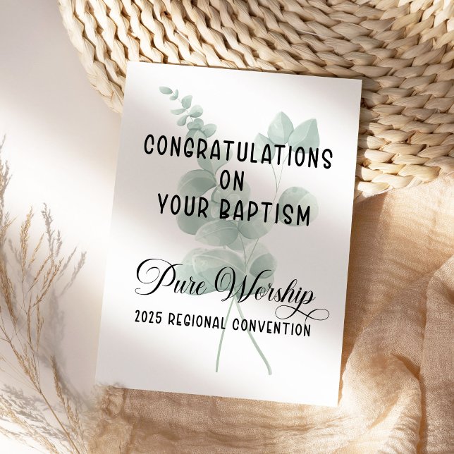 Congratulations on Your Baptism - Pure Worship I Thank You Card (Creator Uploaded)