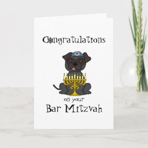 Congratulations on your Bar Mitzvah-Pug Dog Card