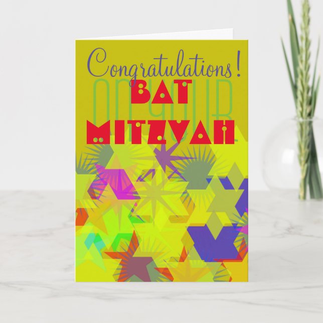 Congratulations on your Bat Mitzvah Card (Front)