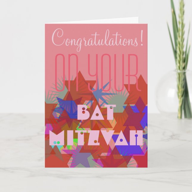 Congratulations on your Bat Mitzvah Card (Front)