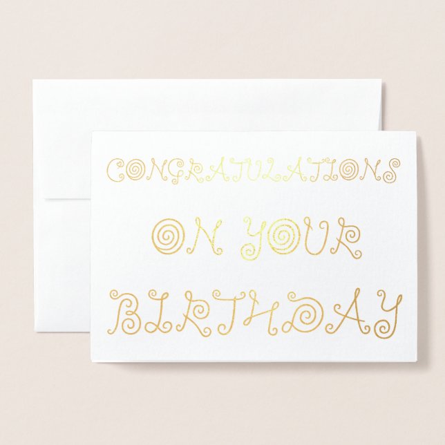 Congratulations on your Birthday Foil Card (Front With Envelope)