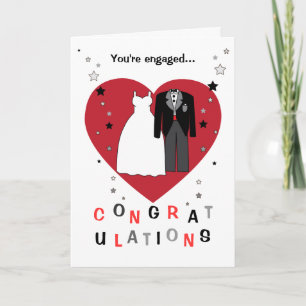 Congratulations on your engagement bride & groom card