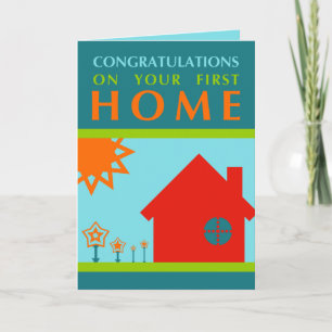 congratulations on your first home (crayolaShapes) Card