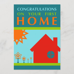 congratulations on your first home (crayolaShapes) Invitation