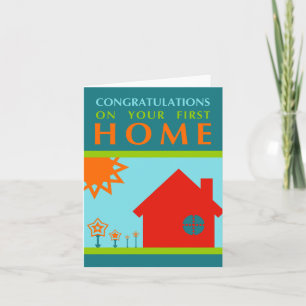 congratulations on your first home : pop shapes card