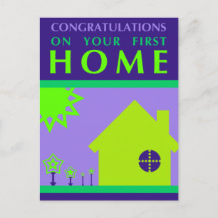 congratulations on your first home : pop shapes postcard