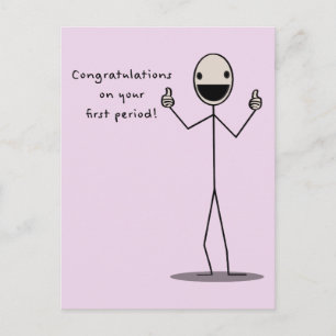 Congratulations On Your First Period Postcard