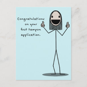 Congratulations On Your First Tampon Application Postcard