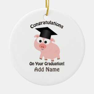 Congratulations on Your Graduation! Pig Ceramic Tree Decoration