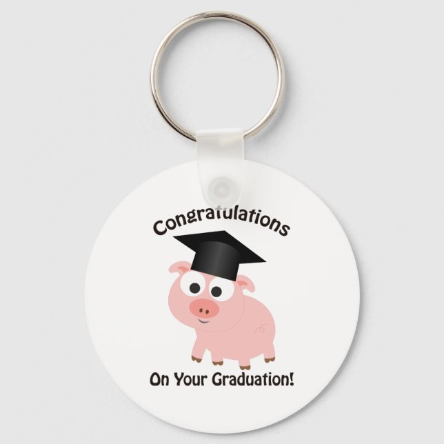 Congratulations on Your Graduation! Pig Key Ring (Front)