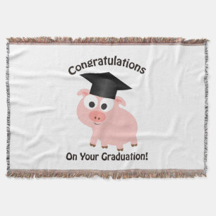 Congratulations on your Graduation! Pig Throw Blanket