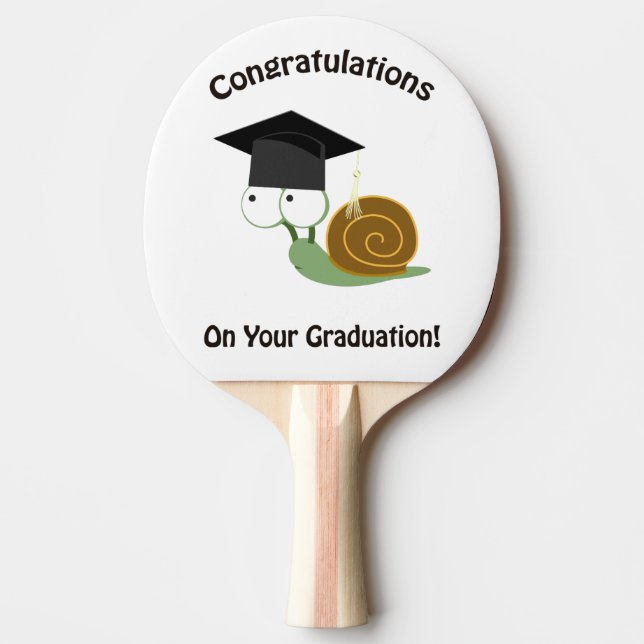 Congratulations on Your Graduation Snail Ping Pong Paddle (Front)